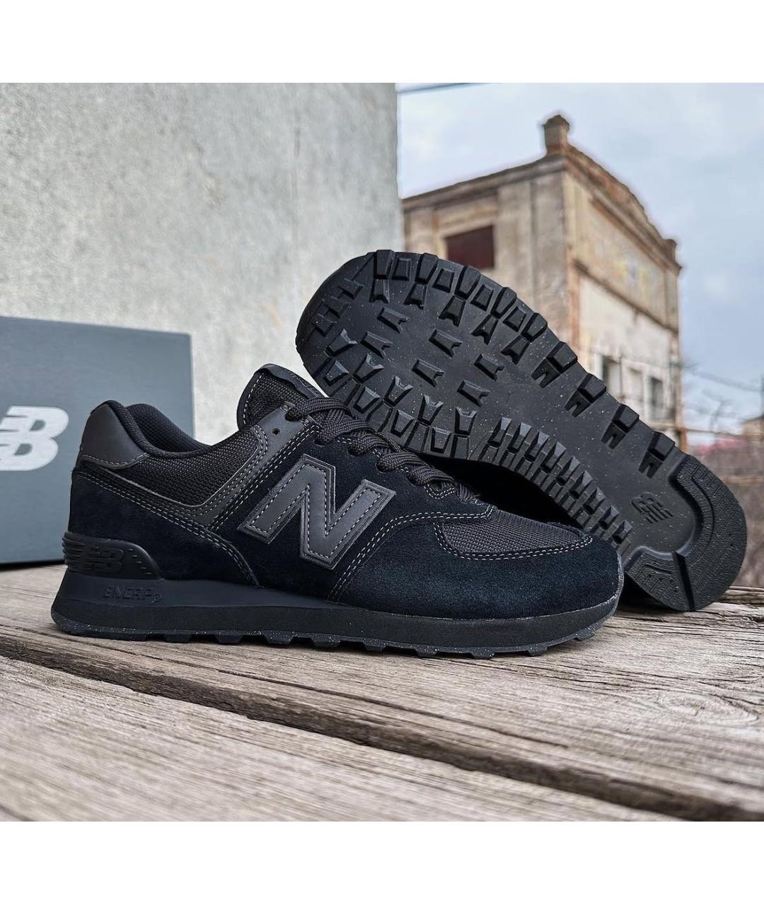 NEW BALANCE Черные замшевые низкие кроссовки / кеды, фото 5