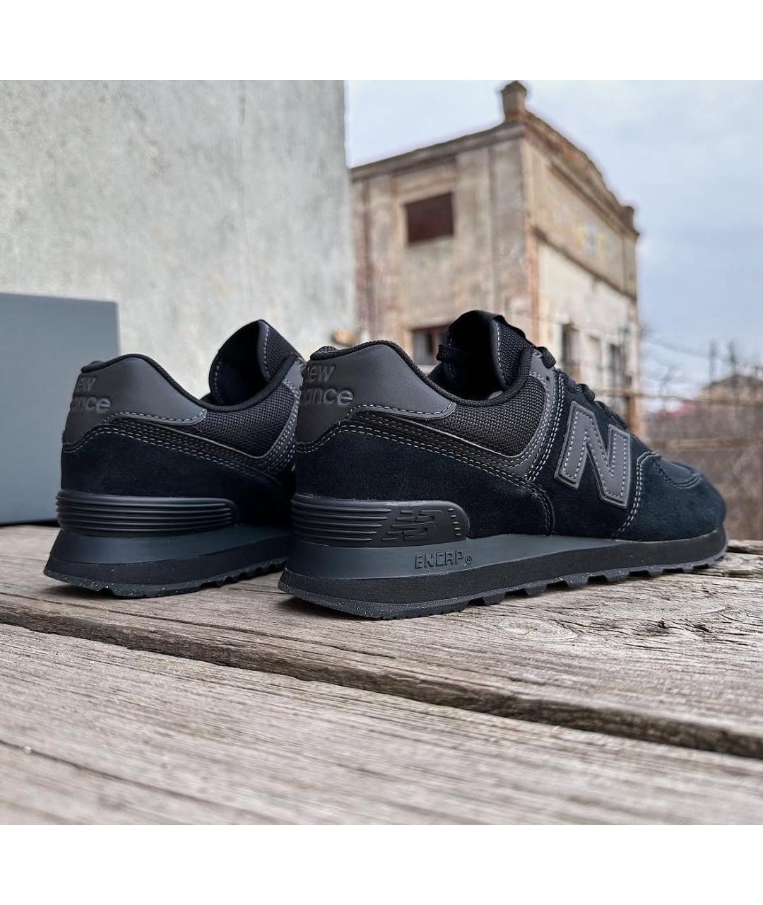 NEW BALANCE Черные замшевые низкие кроссовки / кеды, фото 6
