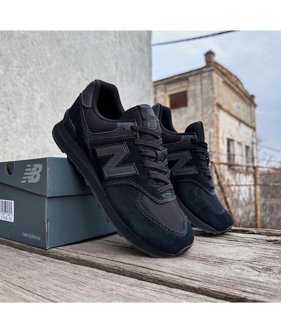 NEW BALANCE Черные замшевые низкие кроссовки / кеды, фото 7