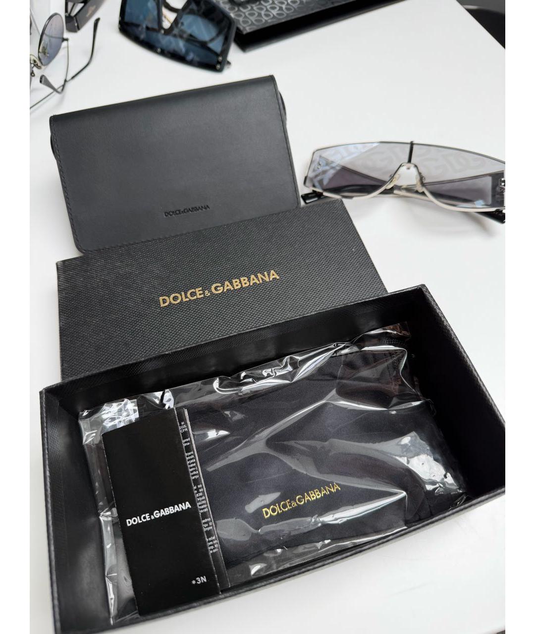 DOLCE&GABBANA Серебряные металлические солнцезащитные очки, фото 4