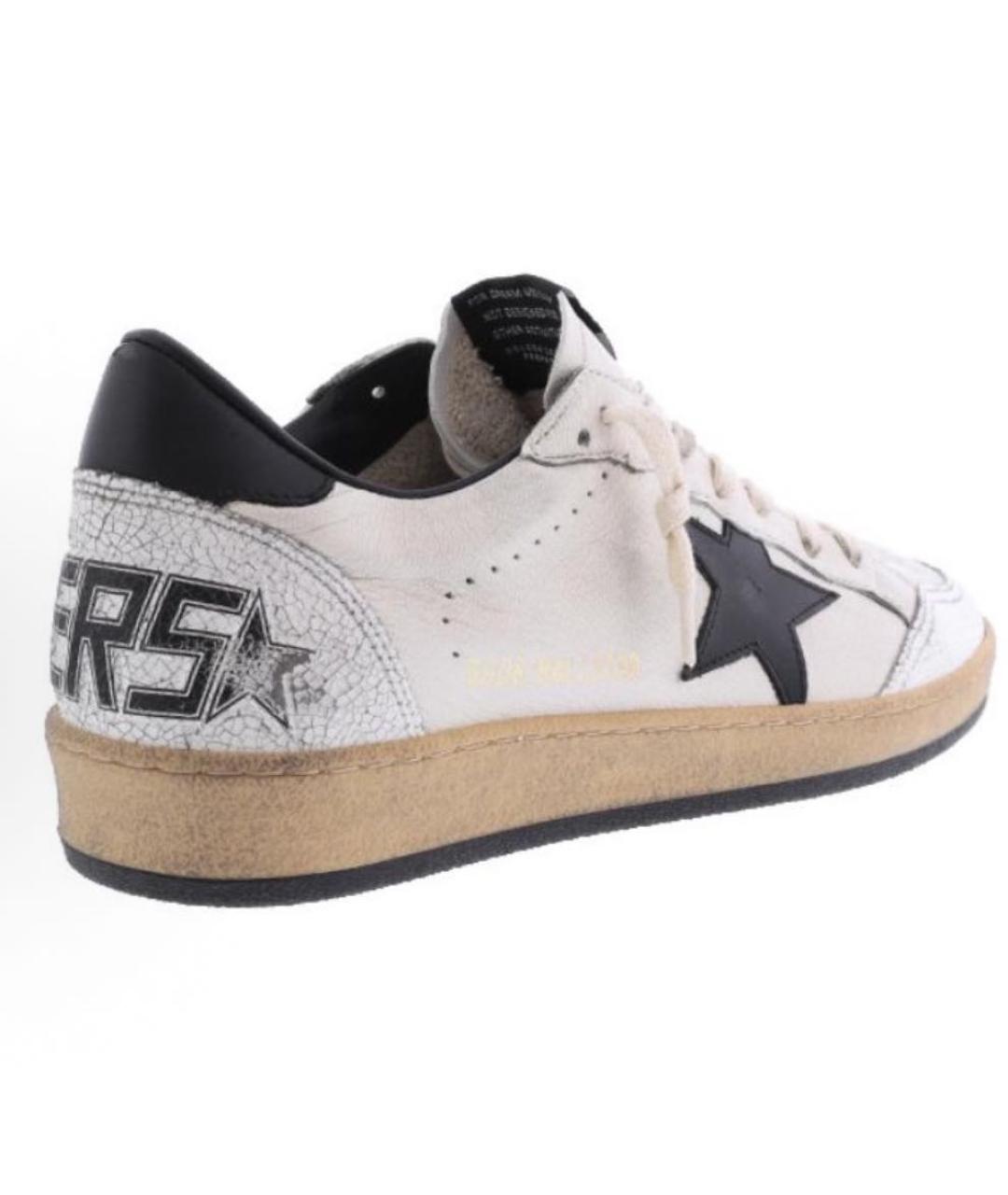 GOLDEN GOOSE Белые кожаные низкие кроссовки / кеды, фото 3