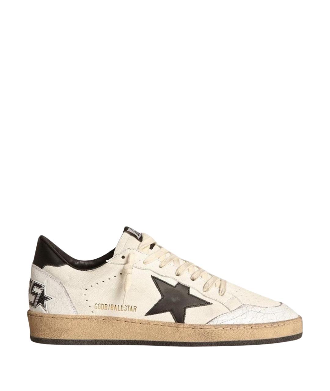 GOLDEN GOOSE Белые кожаные низкие кроссовки / кеды, фото 1