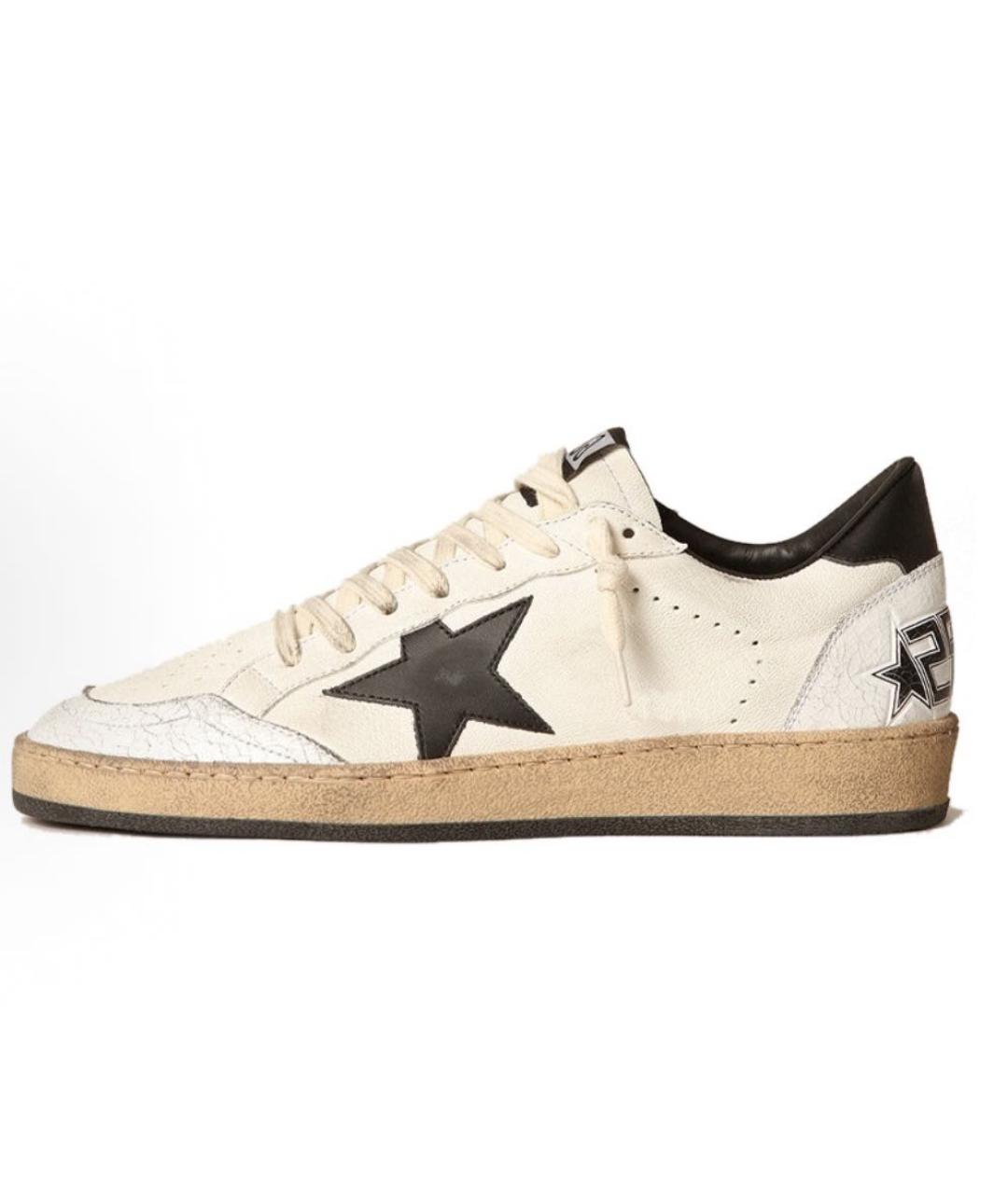 GOLDEN GOOSE Белые кожаные низкие кроссовки / кеды, фото 8