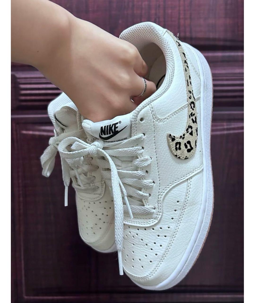 NIKE Бежевые кроссовки из искусственной кожи, фото 6