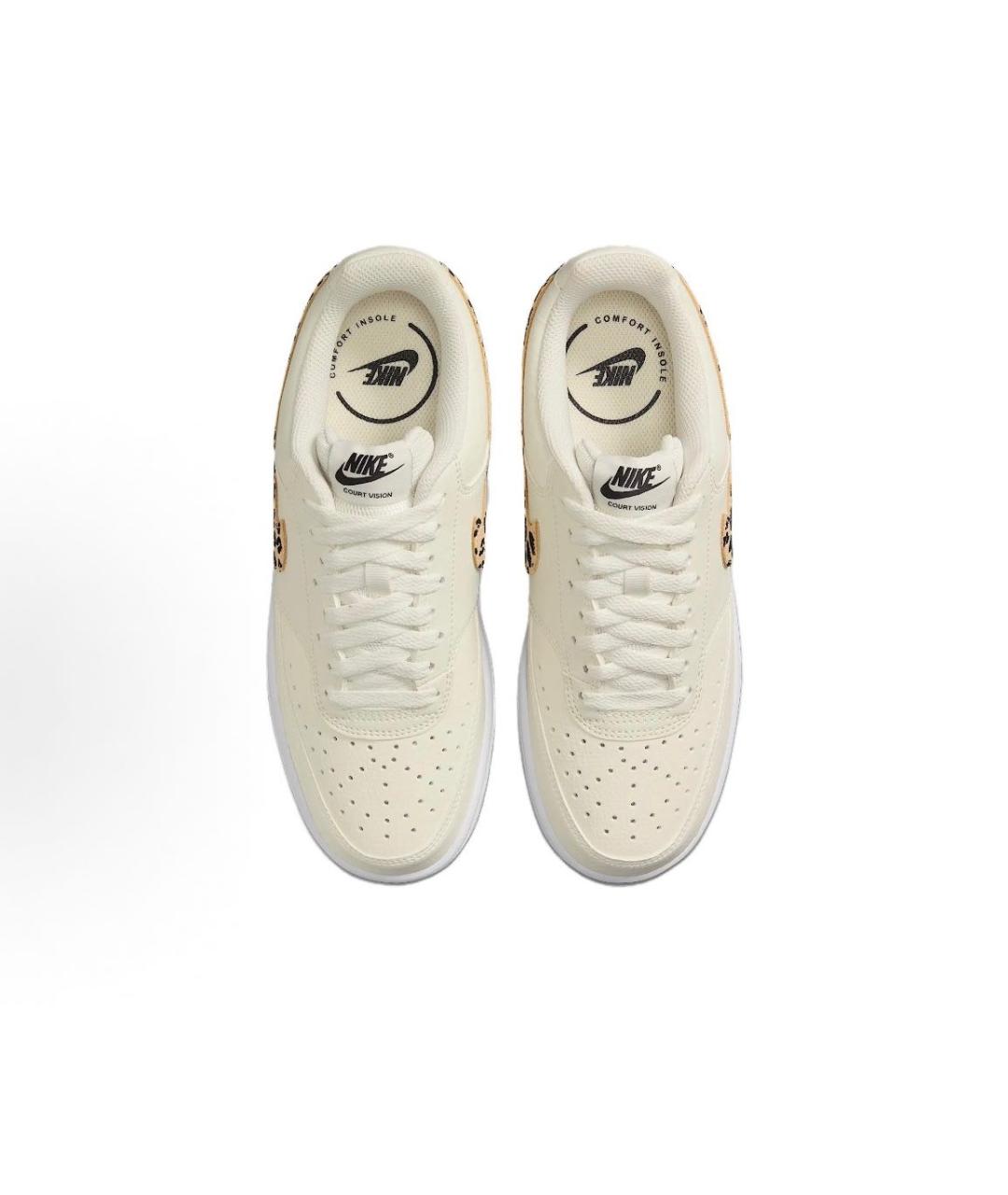 NIKE Бежевые кроссовки из искусственной кожи, фото 3