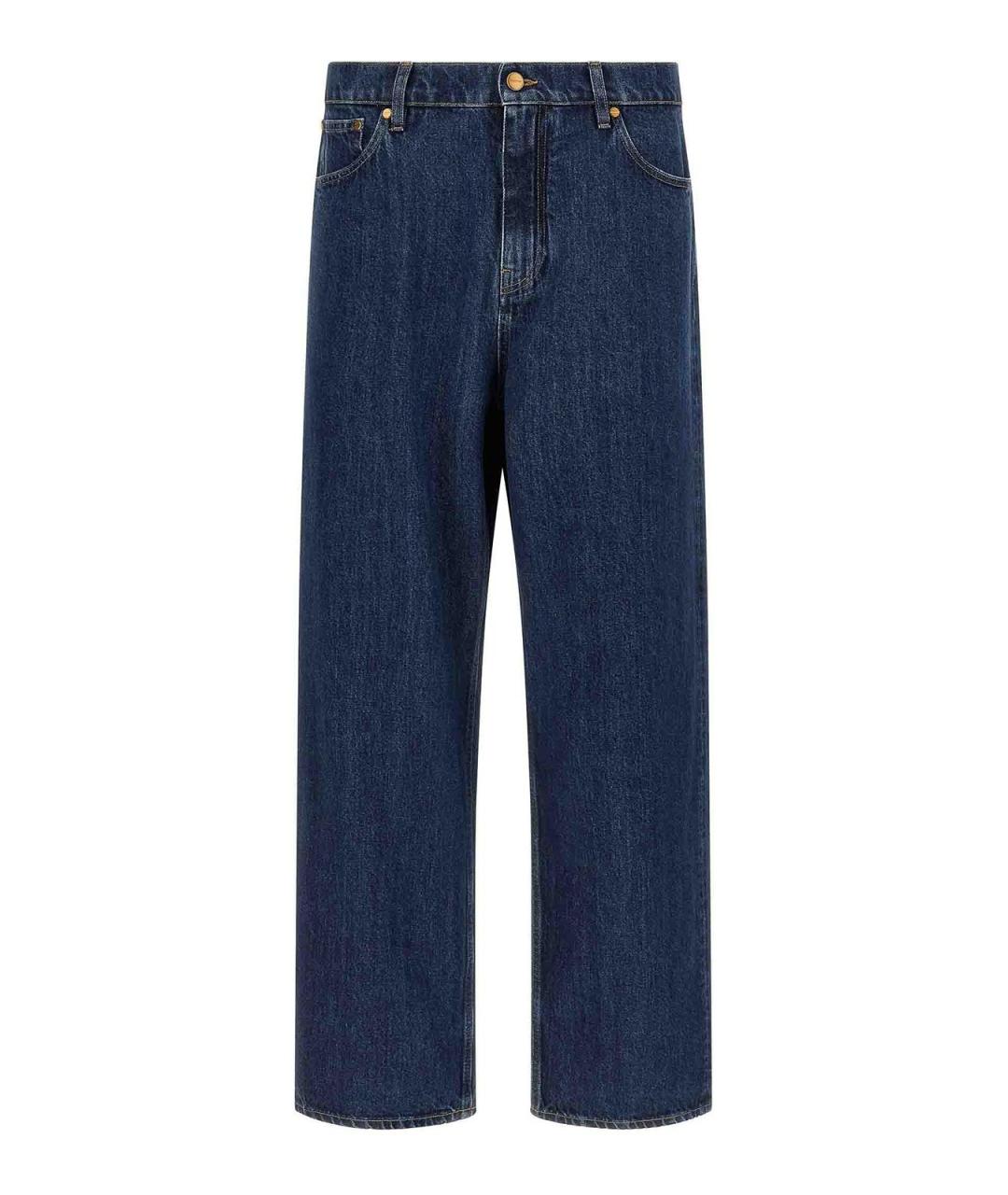 JIL SANDER Синие хлопковые прямые джинсы, фото 1