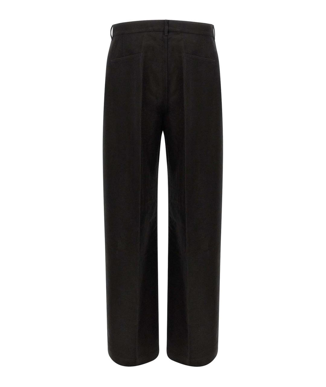 RICK OWENS Черные хлопковые повседневные брюки, фото 2