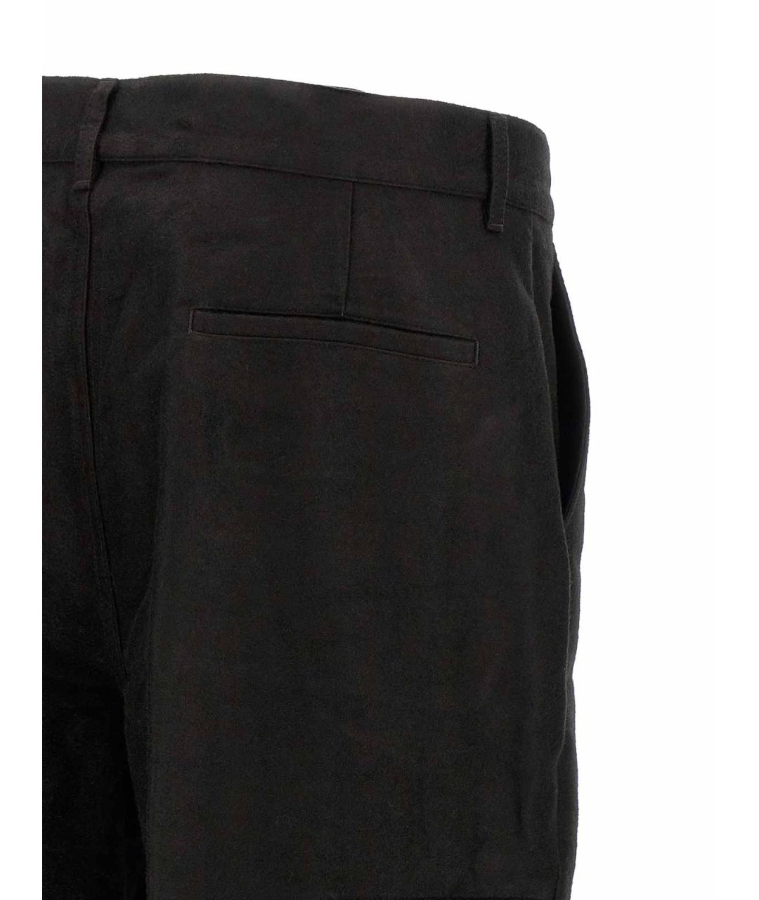 RICK OWENS Черные хлопковые повседневные брюки, фото 4