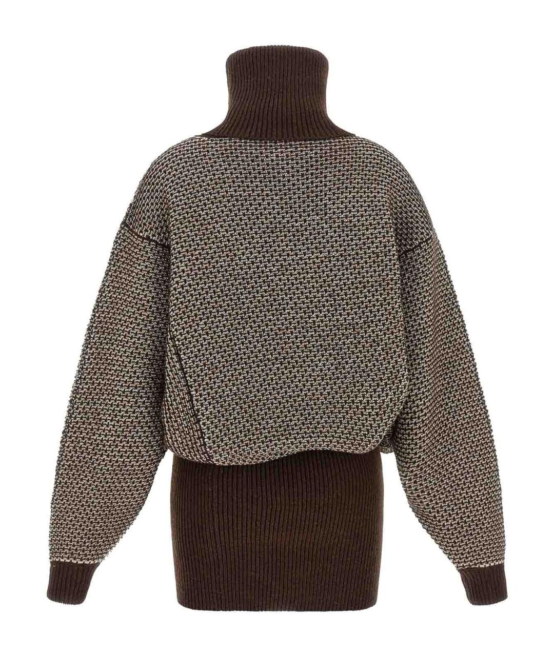 MM6 MAISON MARGIELA Коричневое шерстяное повседневное платье, фото 3