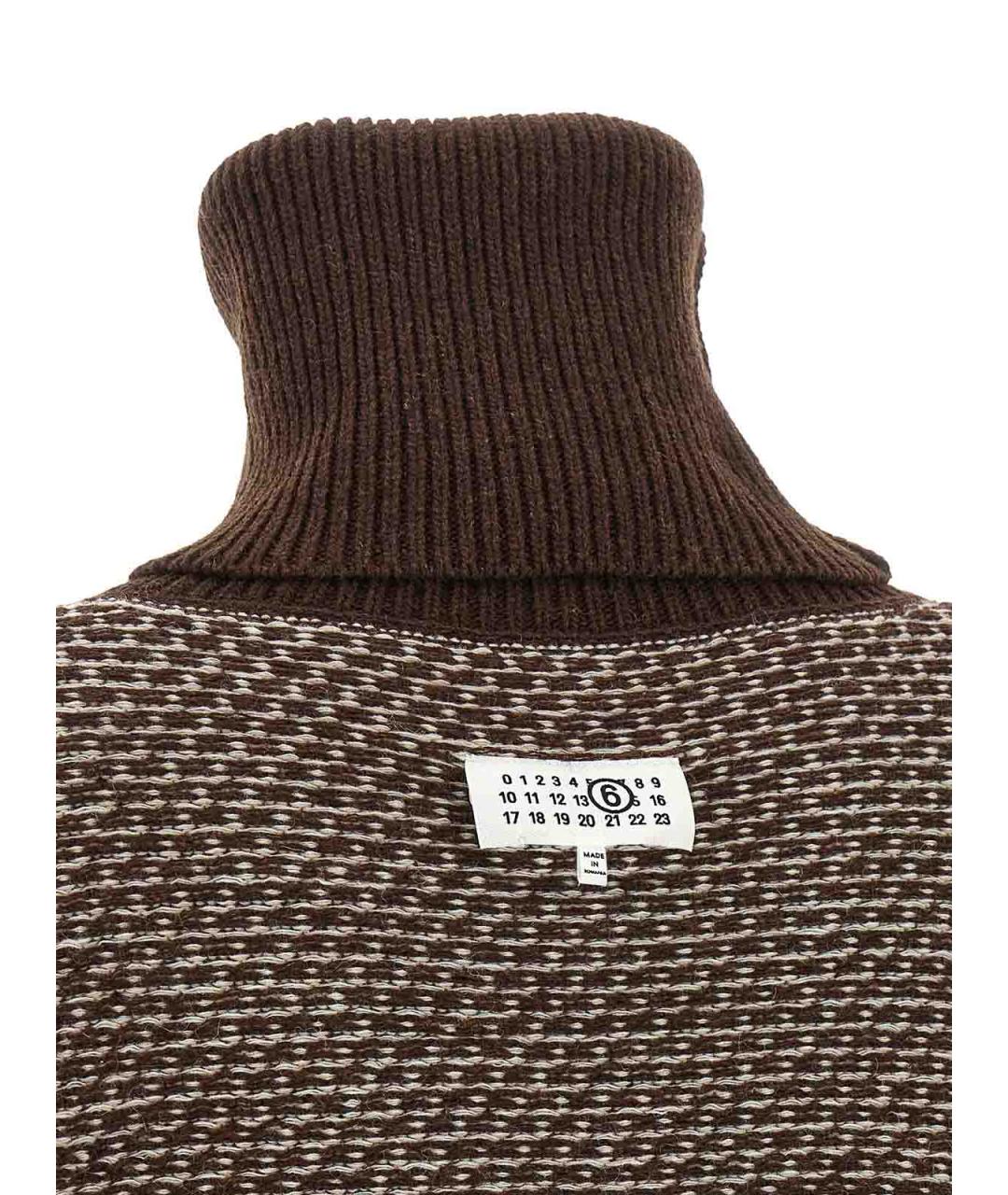 MM6 MAISON MARGIELA Коричневое шерстяное повседневное платье, фото 6