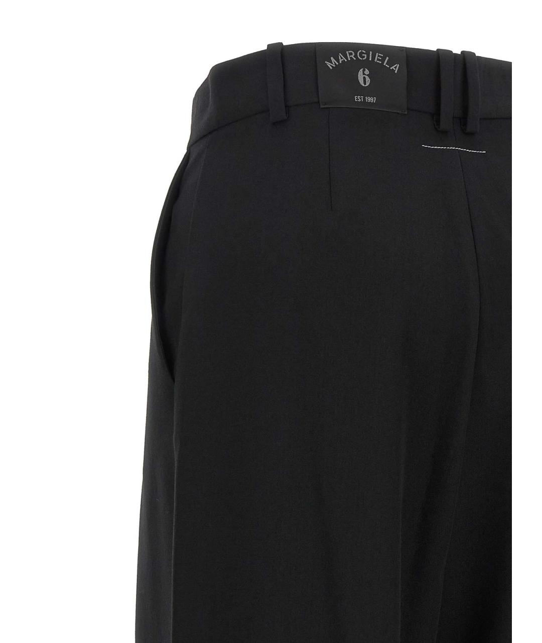 MM6 MAISON MARGIELA Черные шерстяные брюки широкие, фото 4