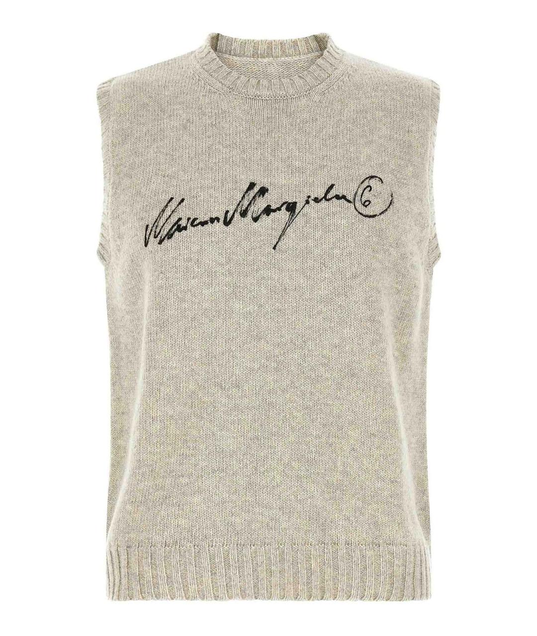MM6 MAISON MARGIELA Серая шерстяная жилетка, фото 1