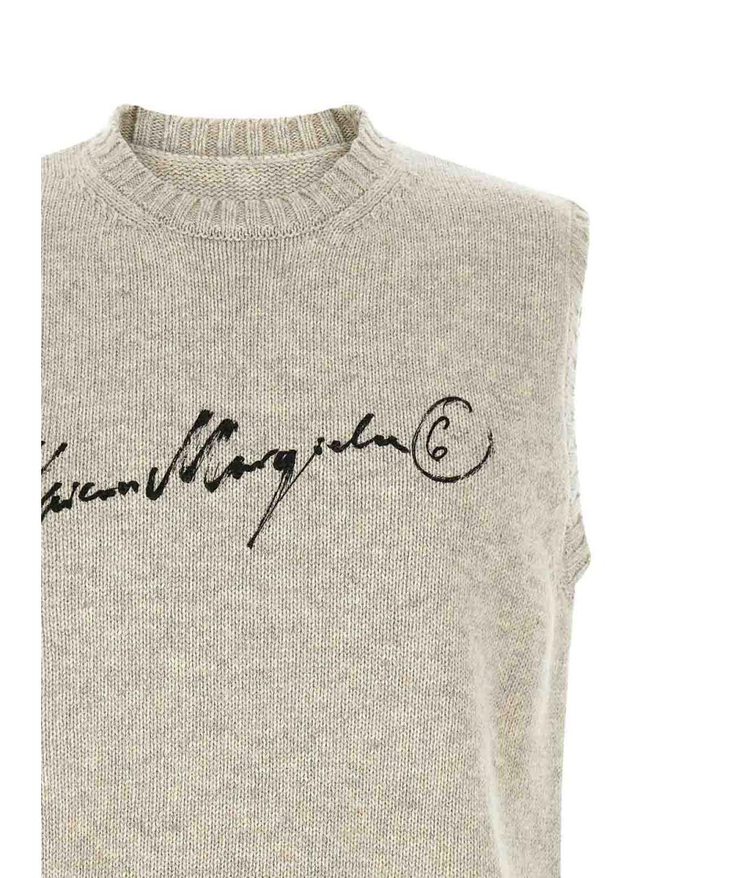 MM6 MAISON MARGIELA Серая шерстяная жилетка, фото 3