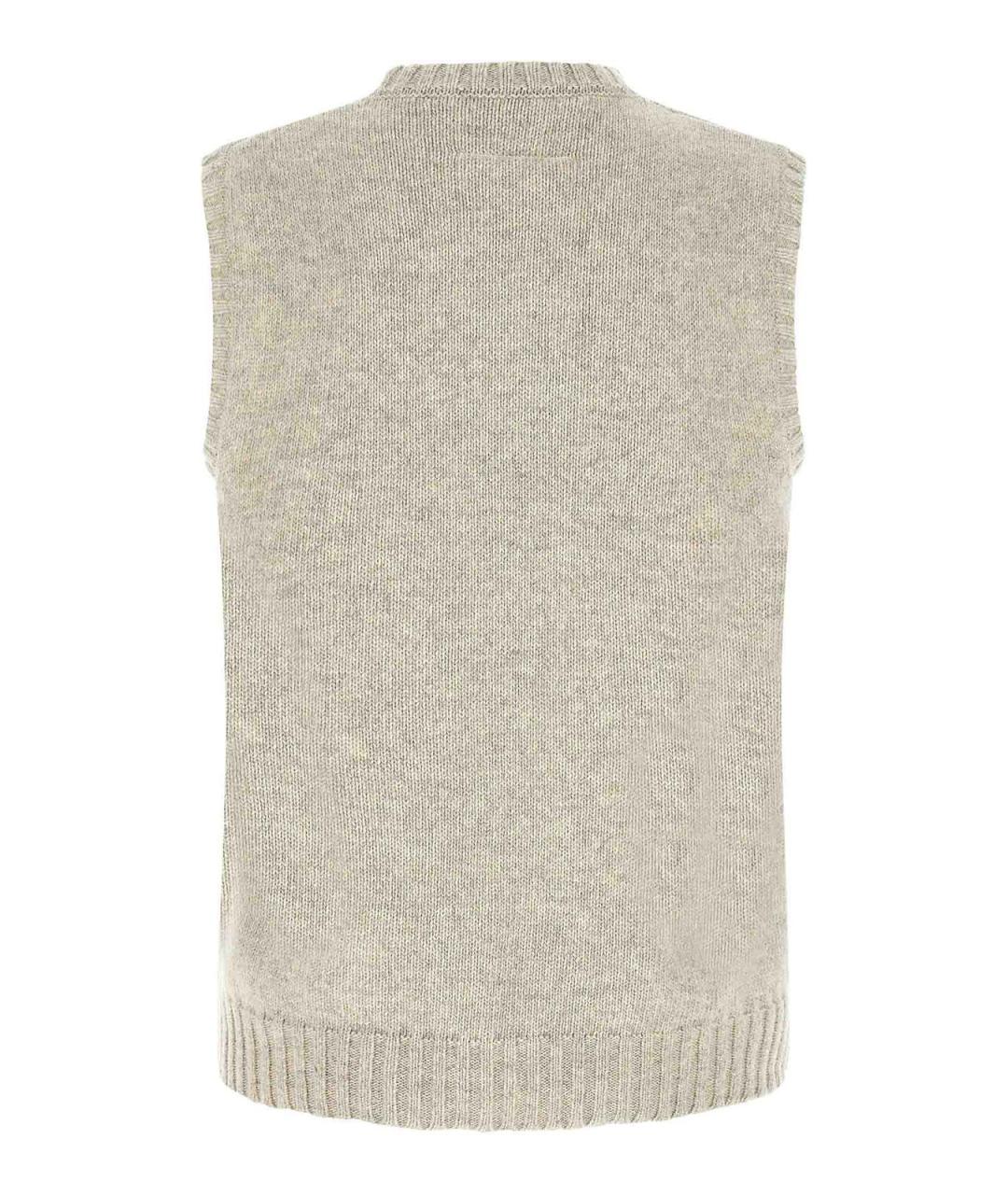 MM6 MAISON MARGIELA Серая шерстяная жилетка, фото 2