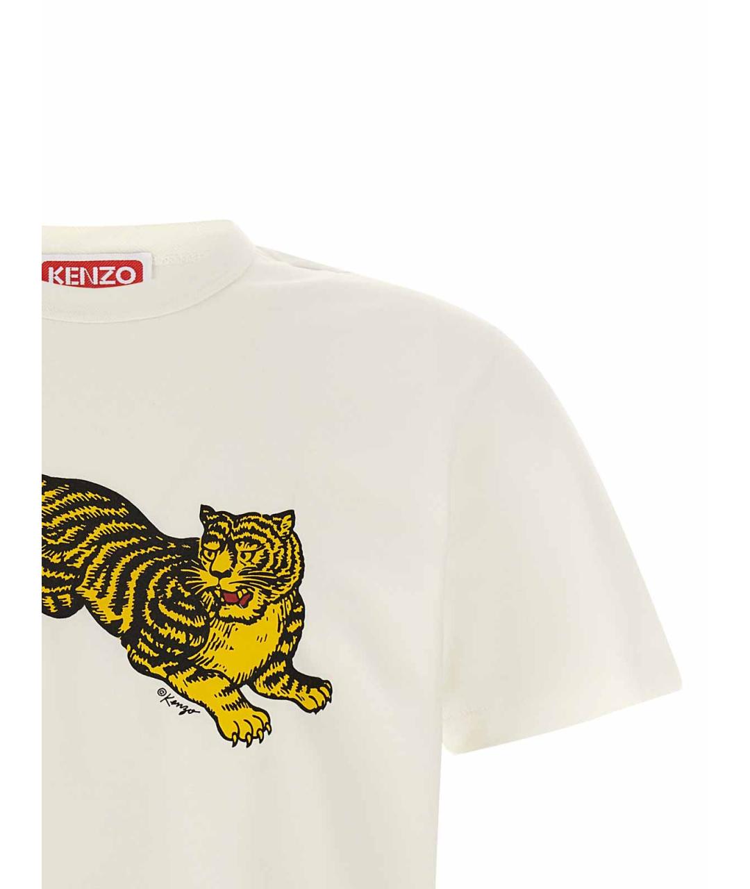 KENZO Белая хлопковая футболка, фото 3