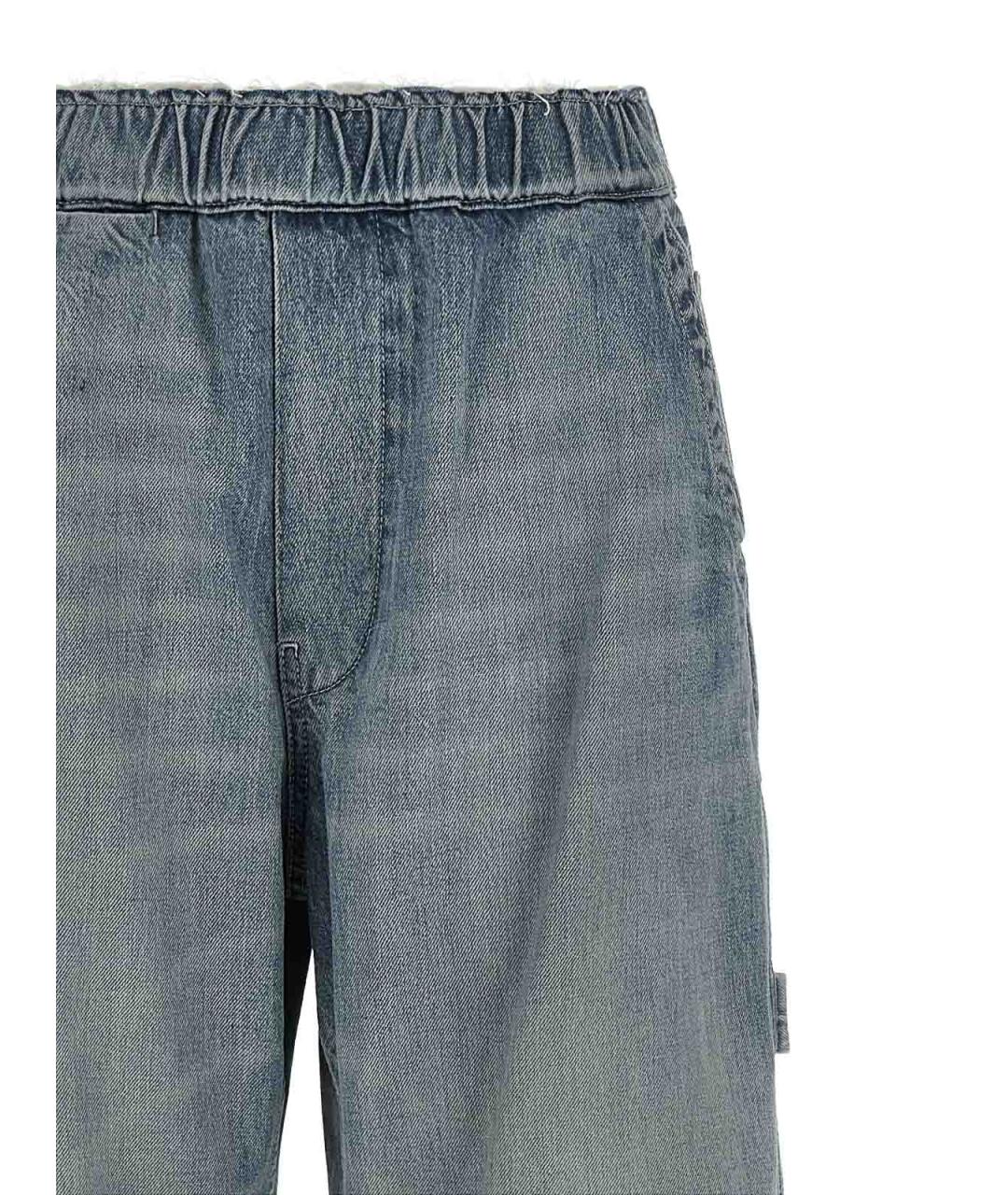MM6 MAISON MARGIELA Голубые хлопковые прямые джинсы, фото 3