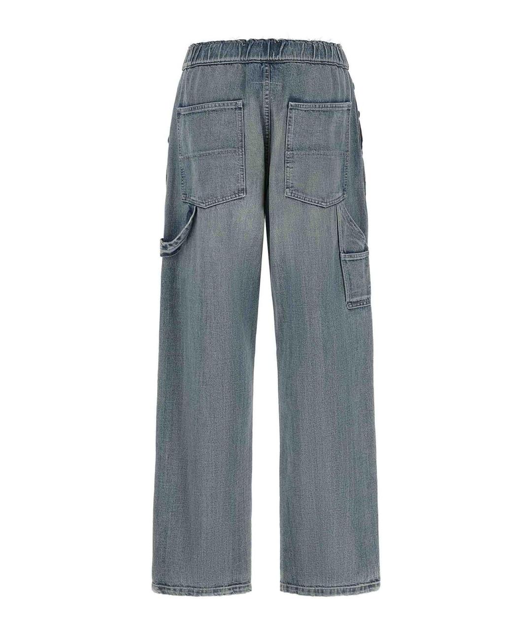 MM6 MAISON MARGIELA Голубые хлопковые прямые джинсы, фото 2