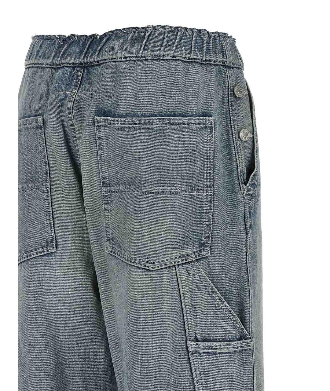 MM6 MAISON MARGIELA Голубые хлопковые прямые джинсы, фото 4