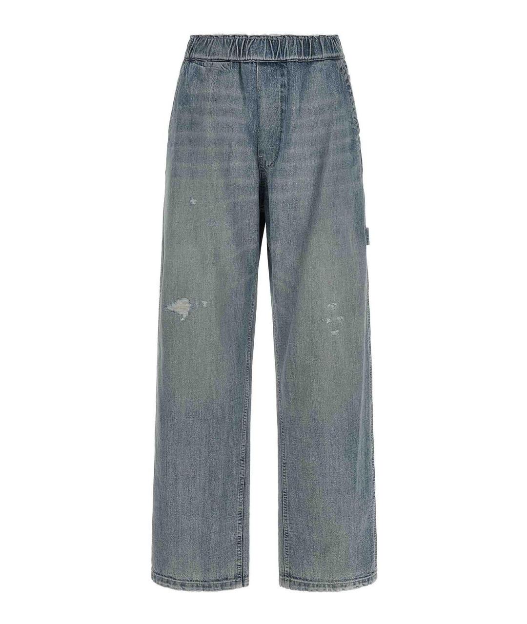 MM6 MAISON MARGIELA Голубые хлопковые прямые джинсы, фото 1