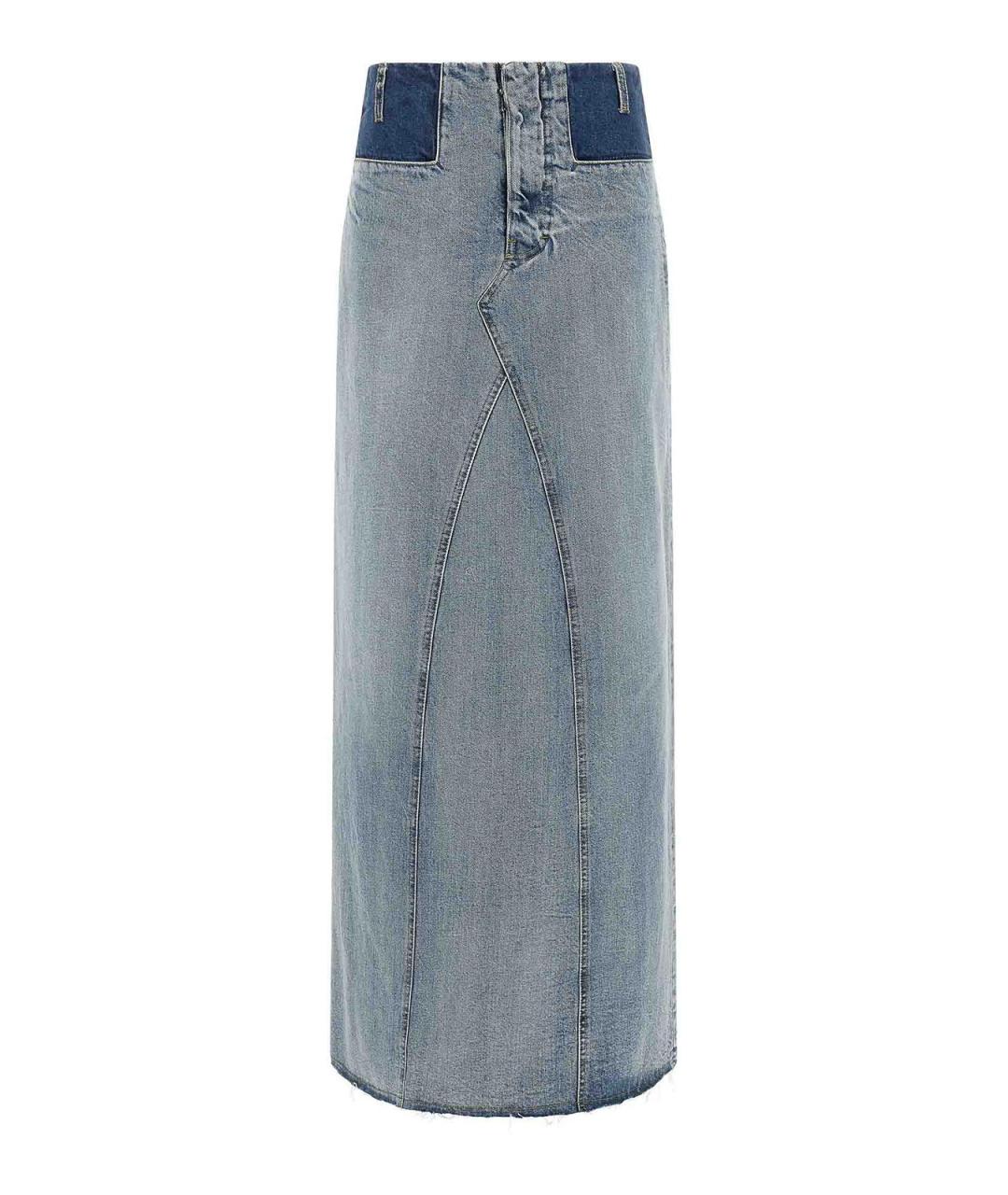 MAISON MARGIELA Голубая хлопковая юбка макси, фото 1