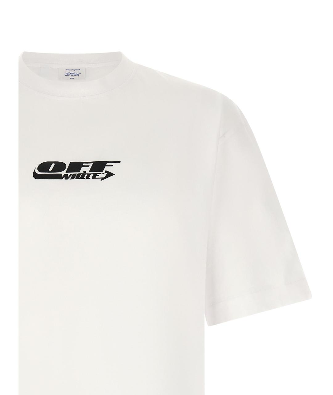 OFF-WHITE Белая хлопковая футболка, фото 3