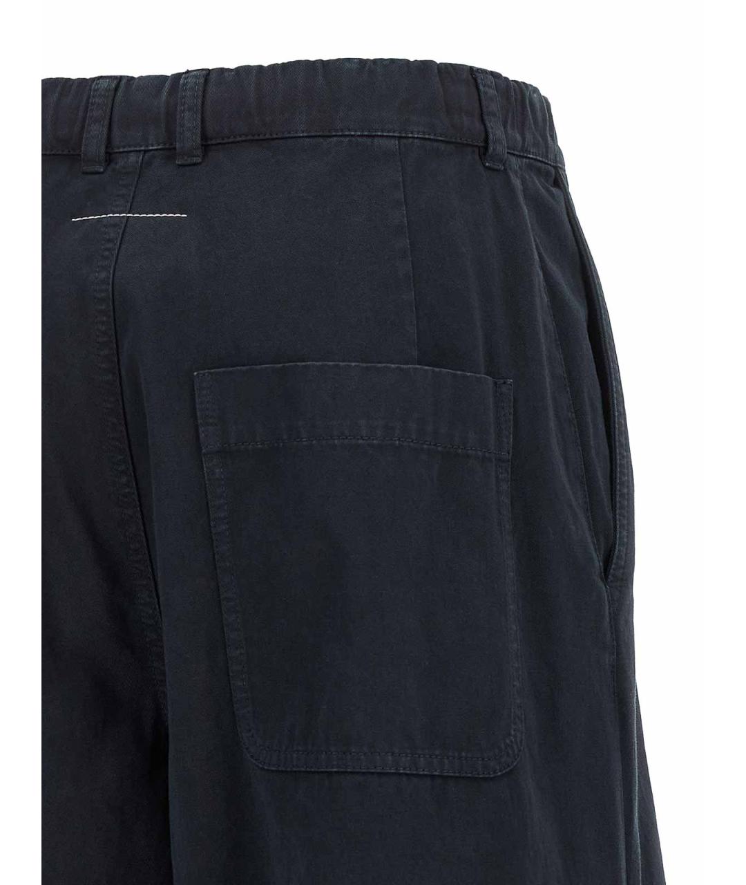 MM6 MAISON MARGIELA Синие хлопковые брюки широкие, фото 4