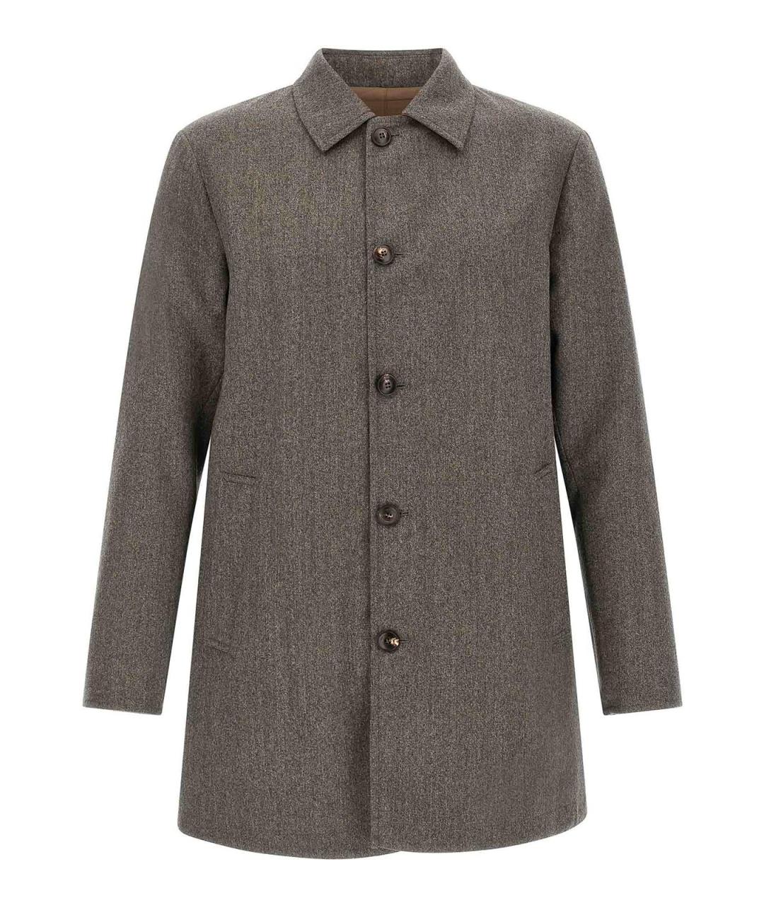 PAL ZILERI Коричневый шерстяной тренч / плащ, фото 1