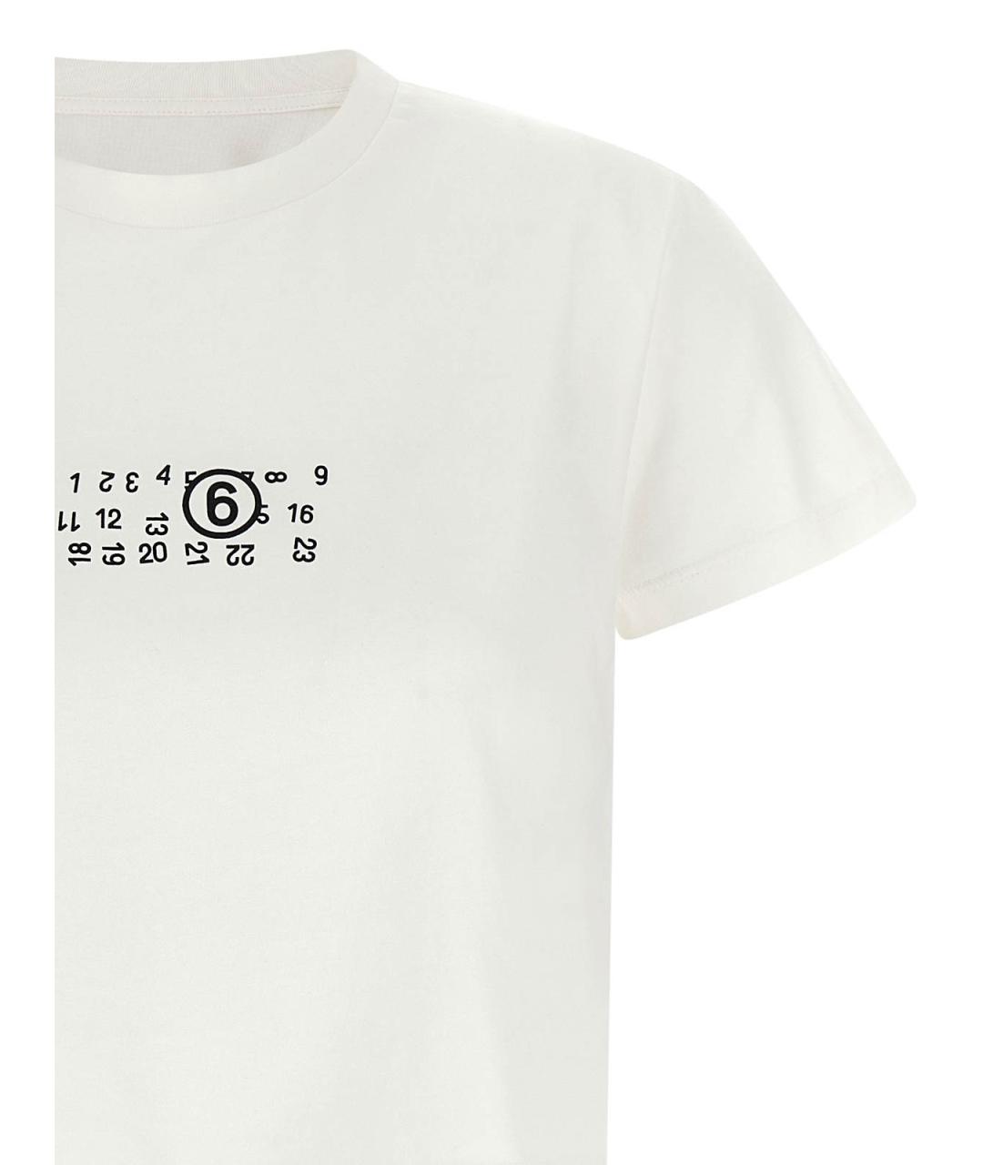 MM6 MAISON MARGIELA Белая хлопковая футболка, фото 3
