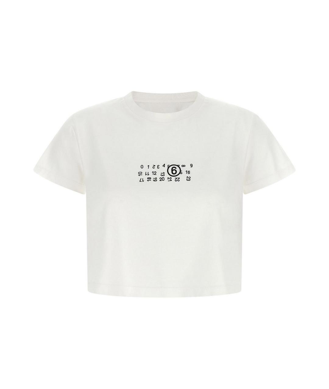MM6 MAISON MARGIELA Белая хлопковая футболка, фото 1