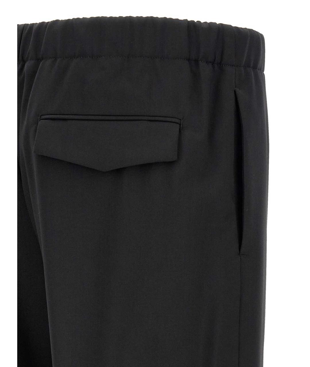 LARDINI Черные шерстяные повседневные брюки, фото 4
