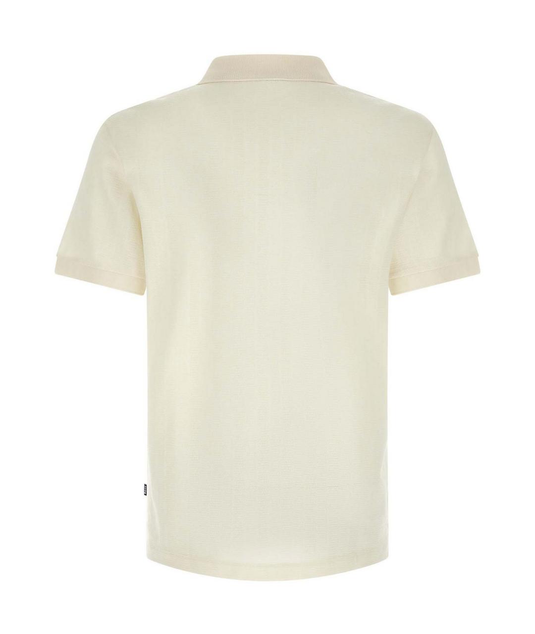 HUGO BOSS Белое хлопковое поло с коротким рукавом, фото 2