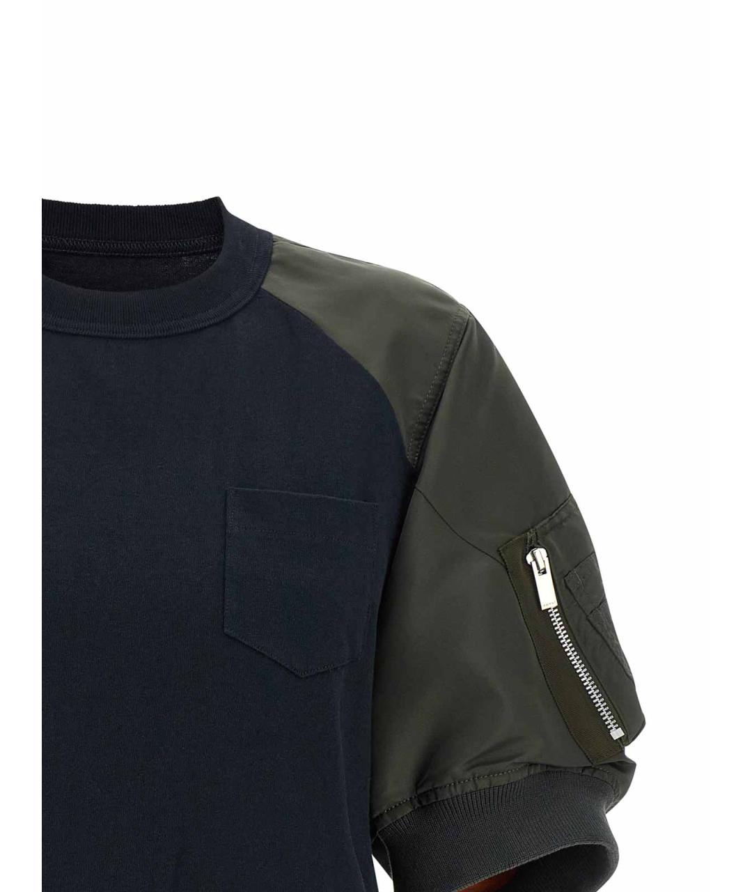SACAI Синяя хлопковая футболка, фото 3