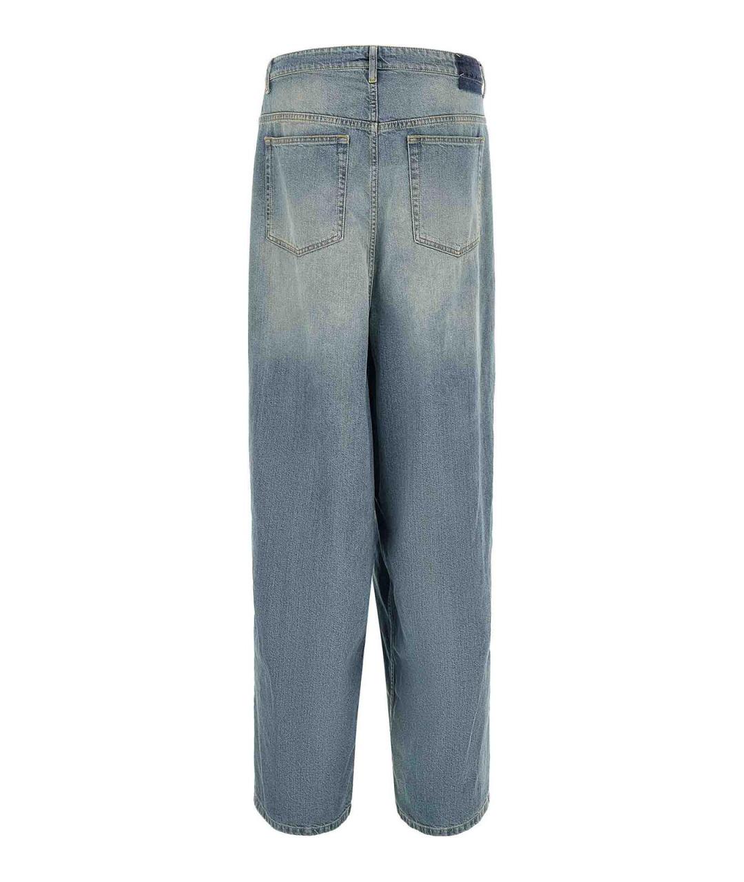 MAISON MARGIELA Голубые хлопковые прямые джинсы, фото 2