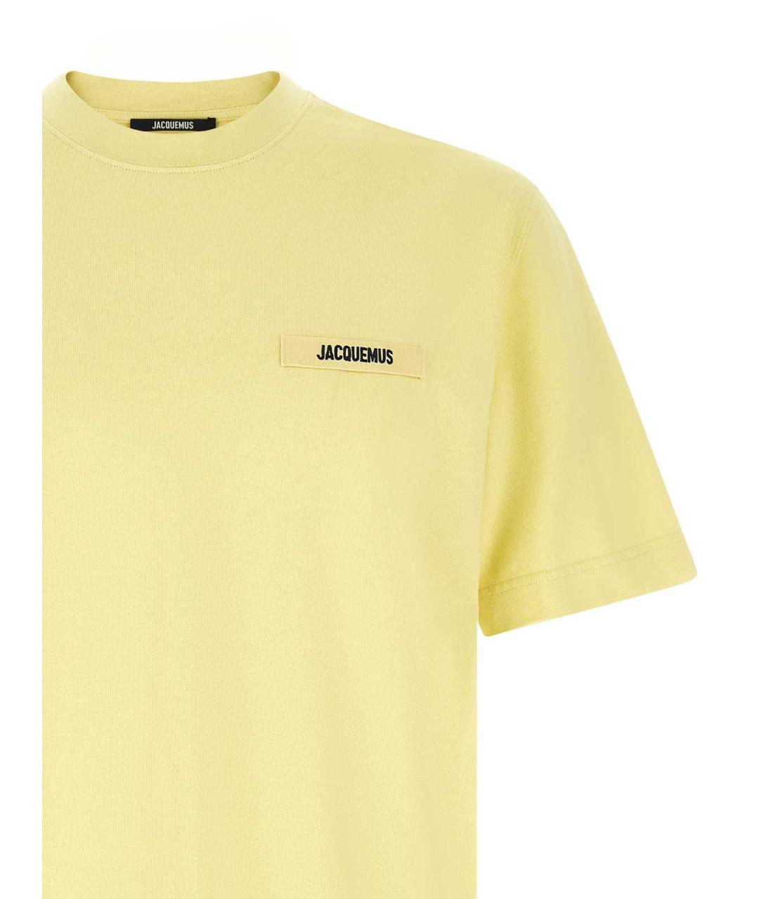 JACQUEMUS Желтая хлопковая футболка, фото 3