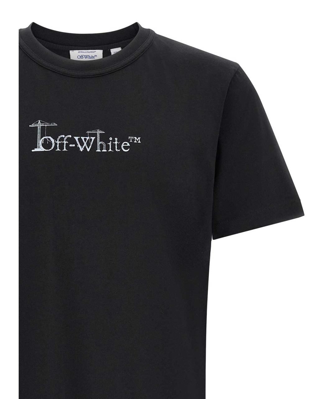 OFF-WHITE Черная хлопковая футболка, фото 3