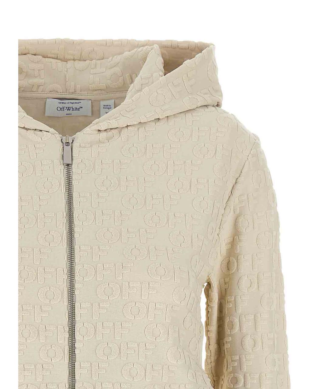 OFF-WHITE Бежевый хлопковый джемпер / свитер, фото 3