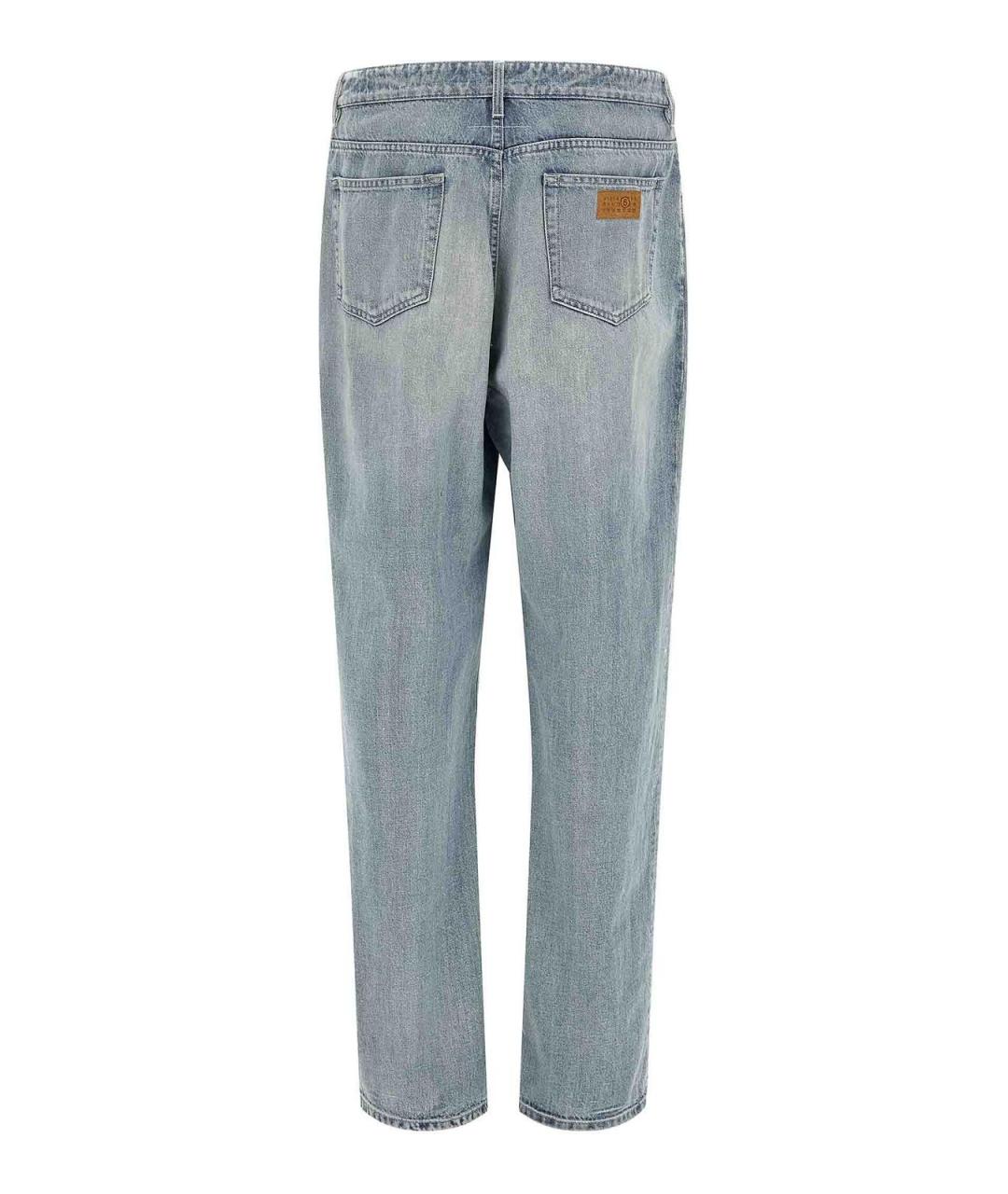 MM6 MAISON MARGIELA Синие хлопковые прямые джинсы, фото 2