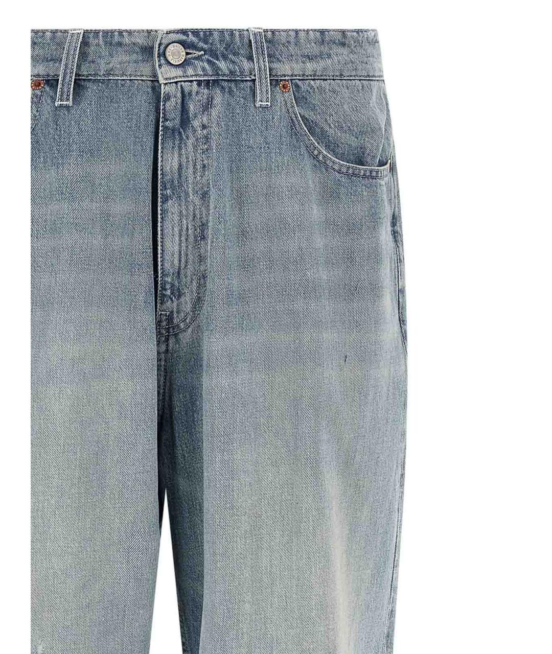 MM6 MAISON MARGIELA Синие хлопковые прямые джинсы, фото 3