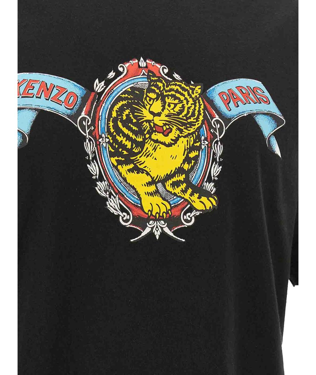 KENZO Черная хлопковая футболка, фото 4