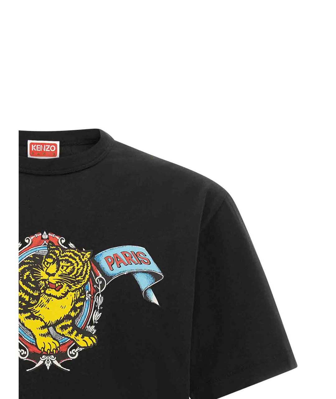 KENZO Черная хлопковая футболка, фото 3