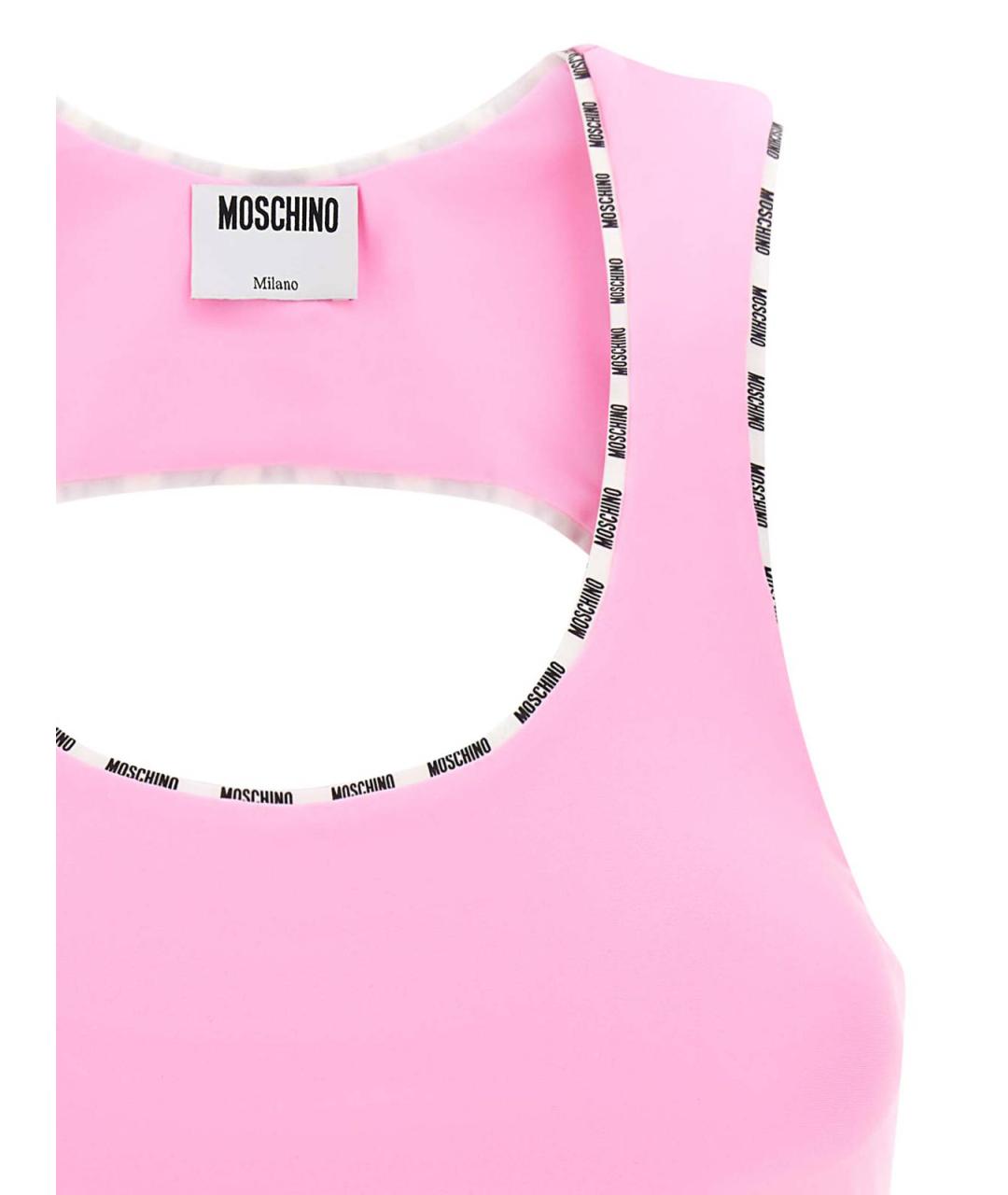 MOSCHINO Розовая полиамидовая майка, фото 3