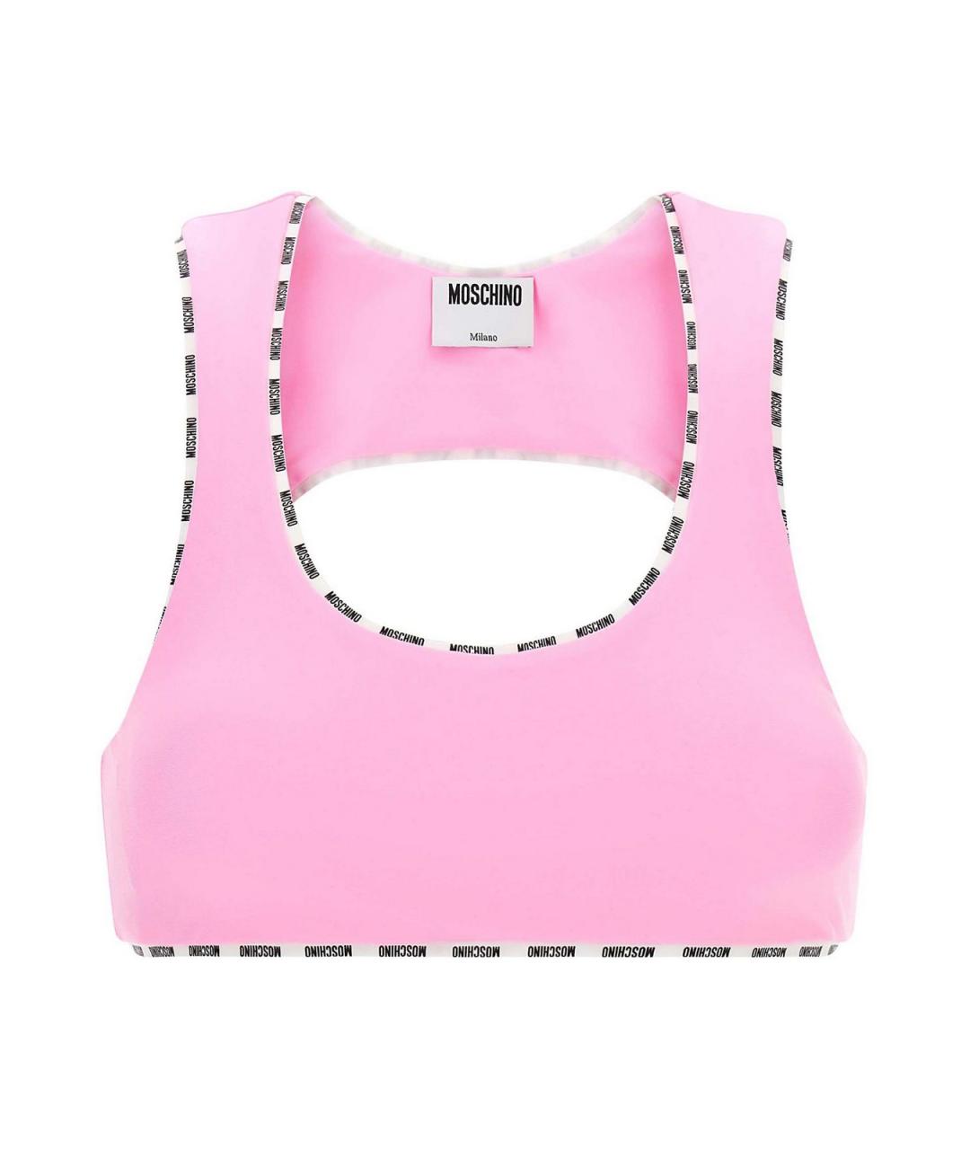 MOSCHINO Розовая полиамидовая майка, фото 1
