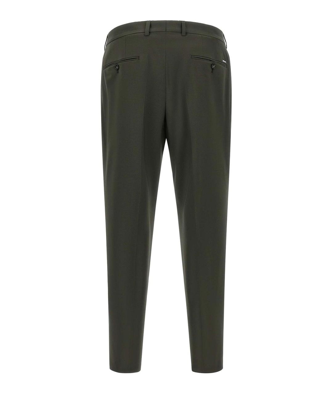 HUGO BOSS Зеленые шерстяные повседневные брюки, фото 2