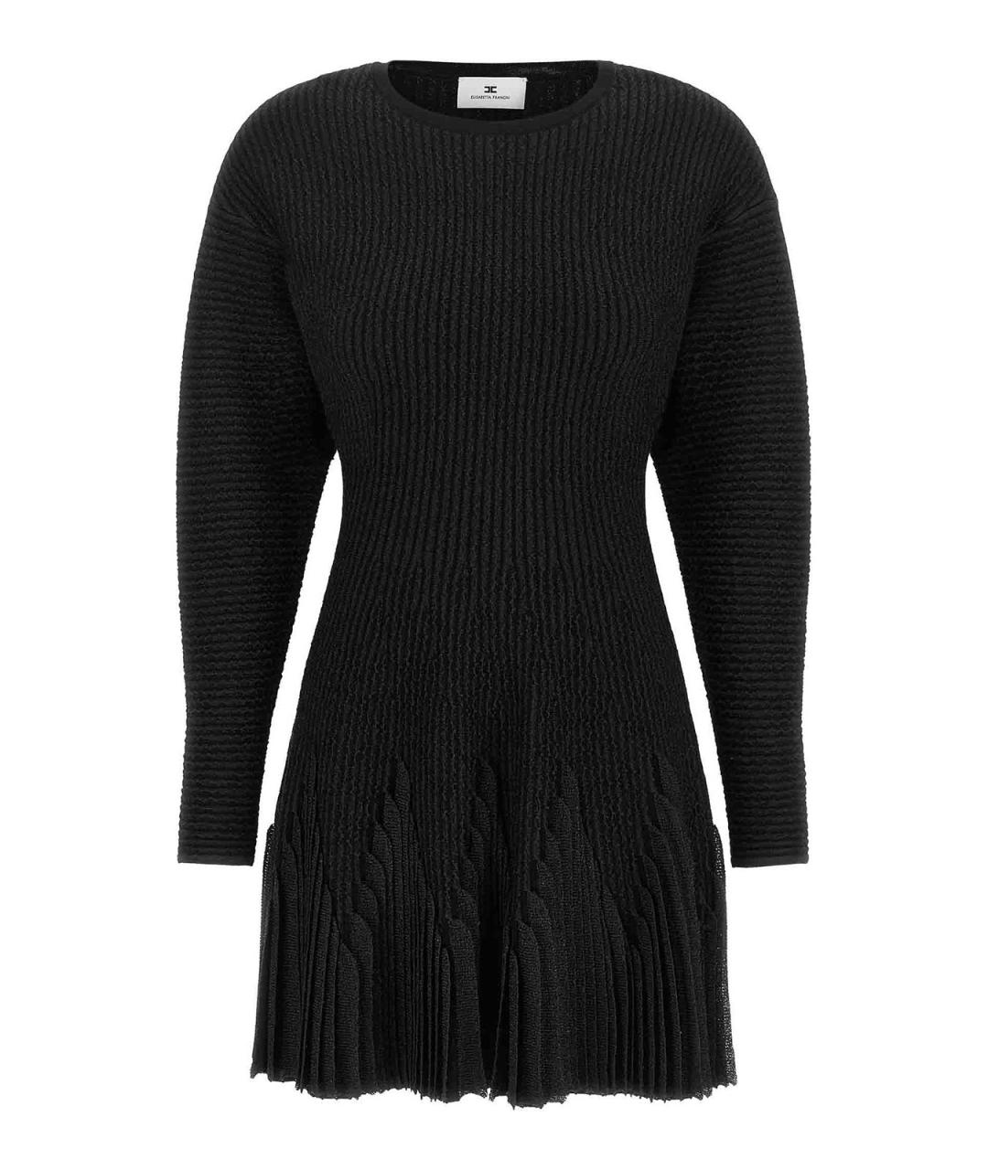 ELISABETTA FRANCHI Черное вискозное повседневное платье, фото 1