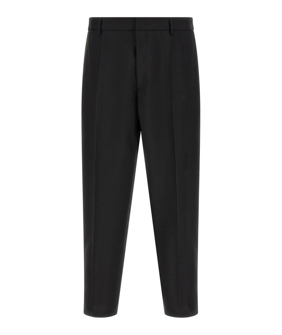 JIL SANDER Черные шерстяные повседневные брюки, фото 1