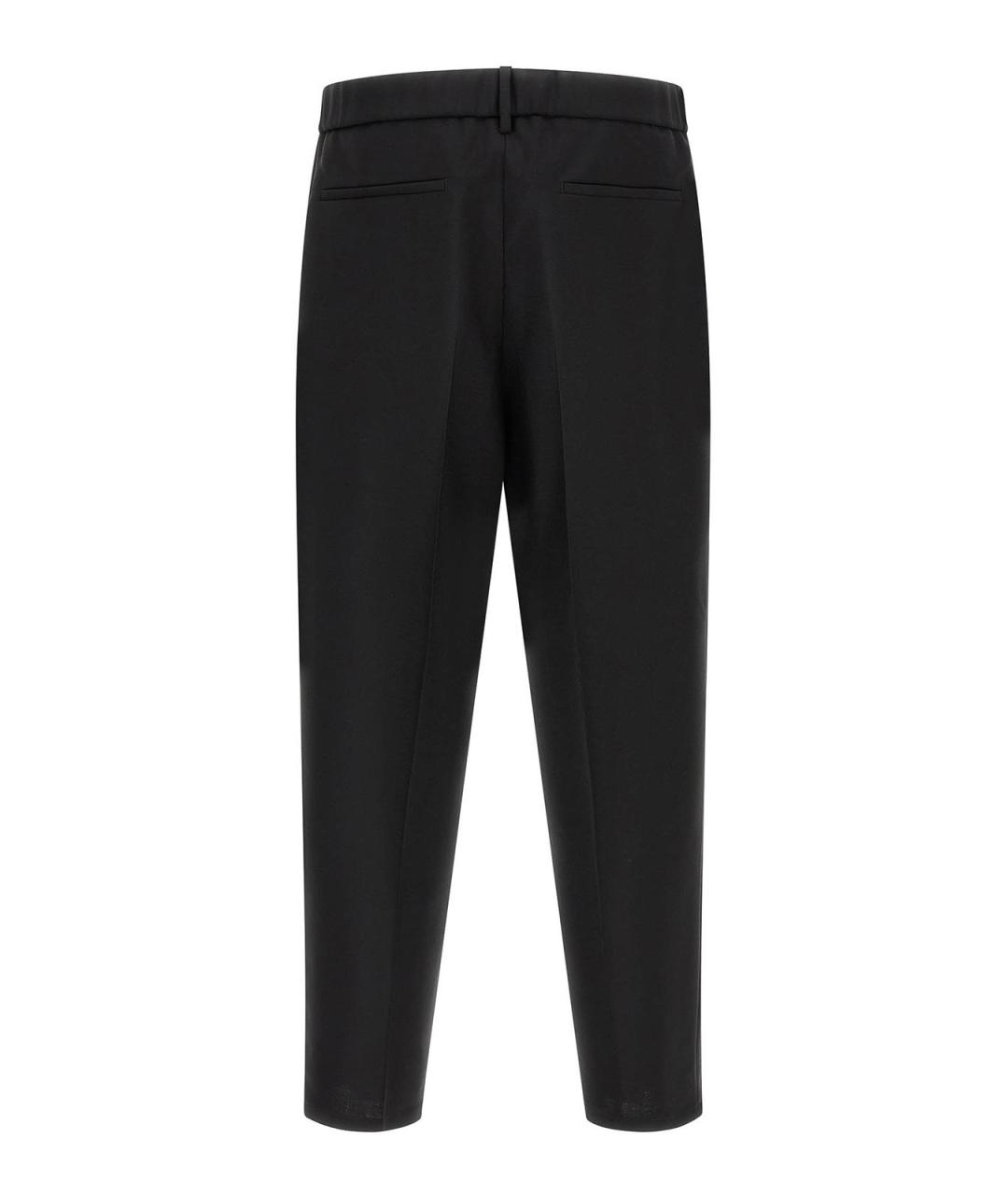 JIL SANDER Черные шерстяные повседневные брюки, фото 2