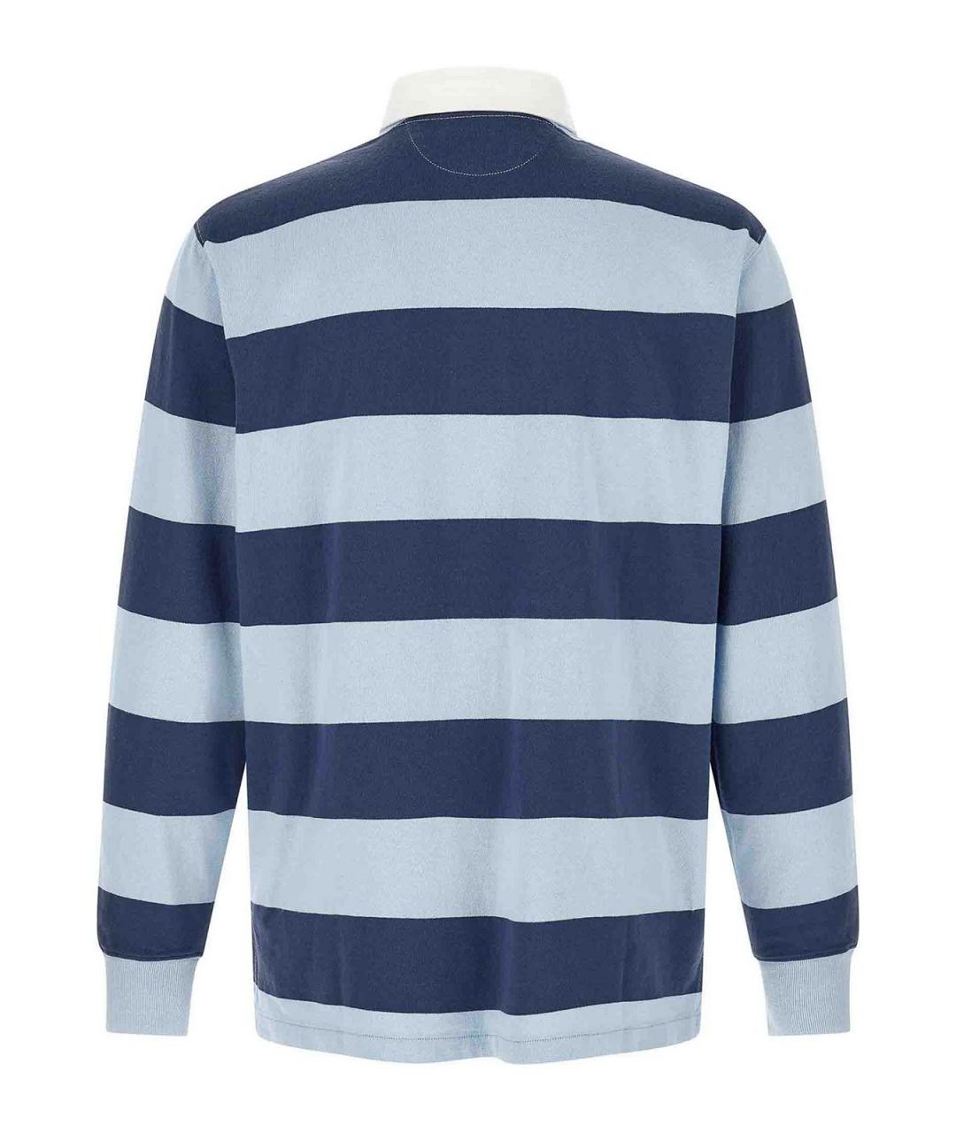 POLO RALPH LAUREN Синее хлопковое поло с длинным рукавом, фото 2