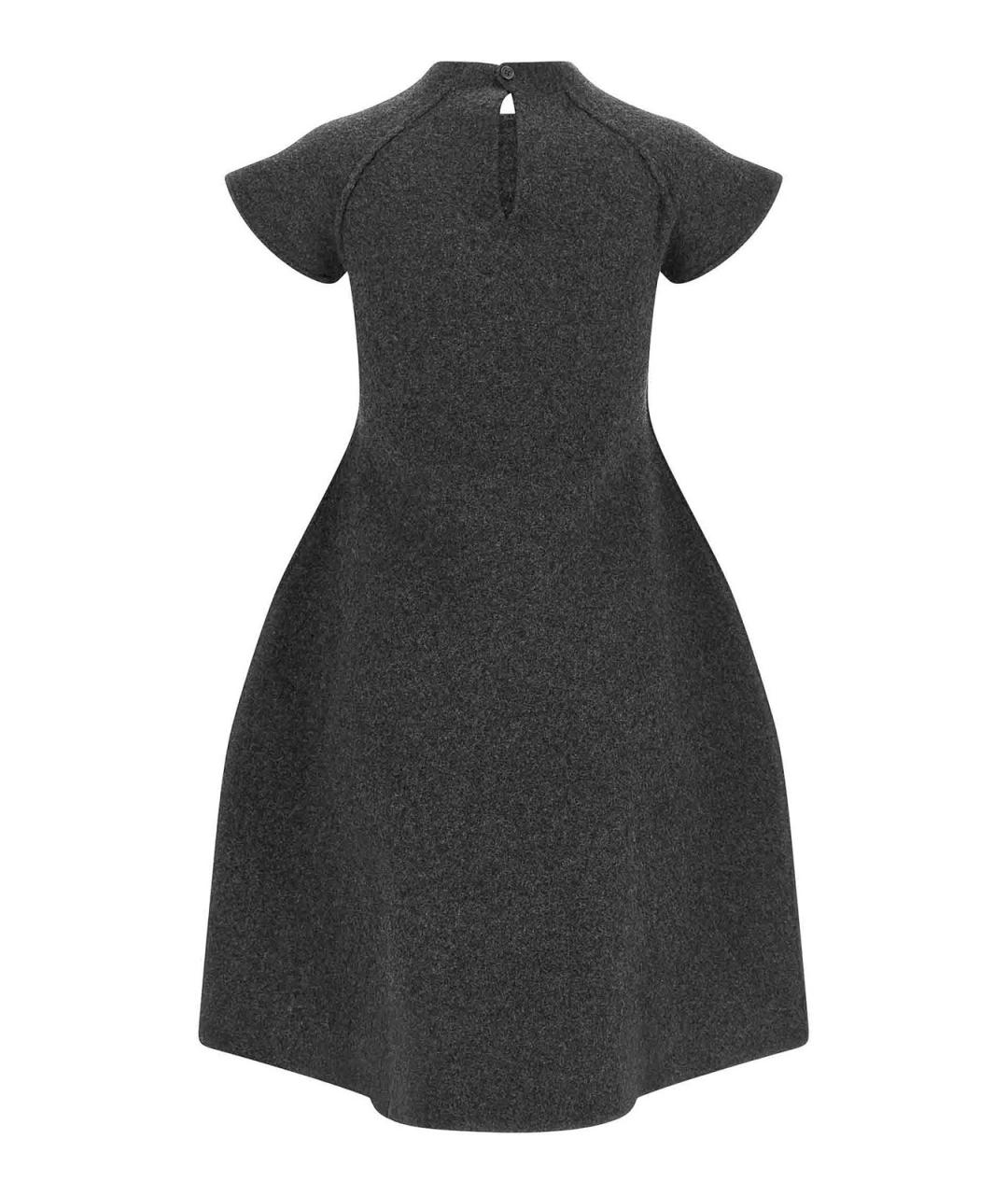 JIL SANDER Серое шерстяное повседневное платье, фото 2