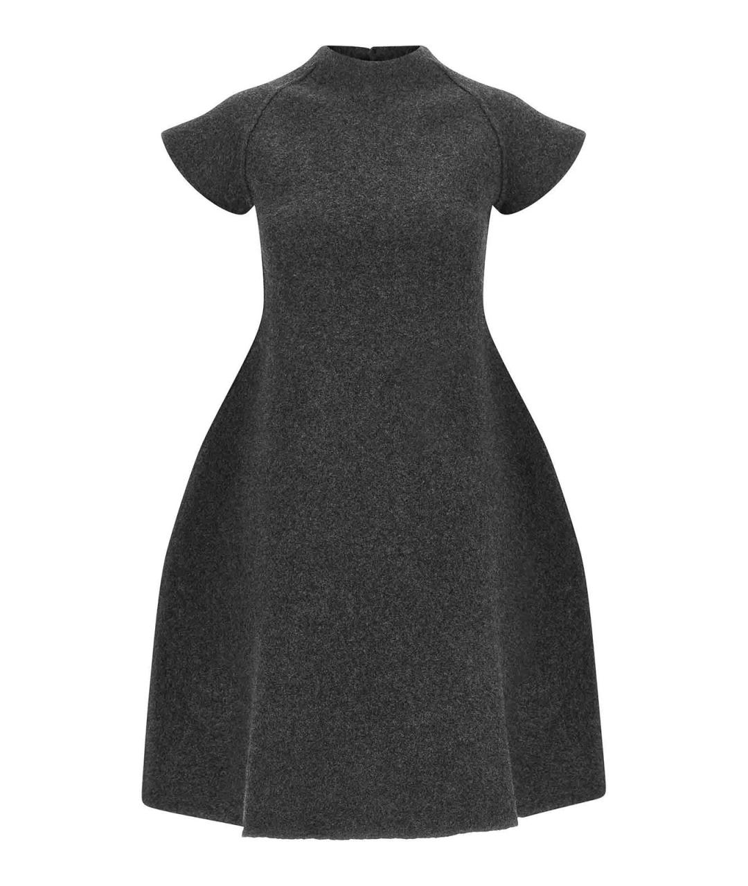 JIL SANDER Серое шерстяное повседневное платье, фото 1