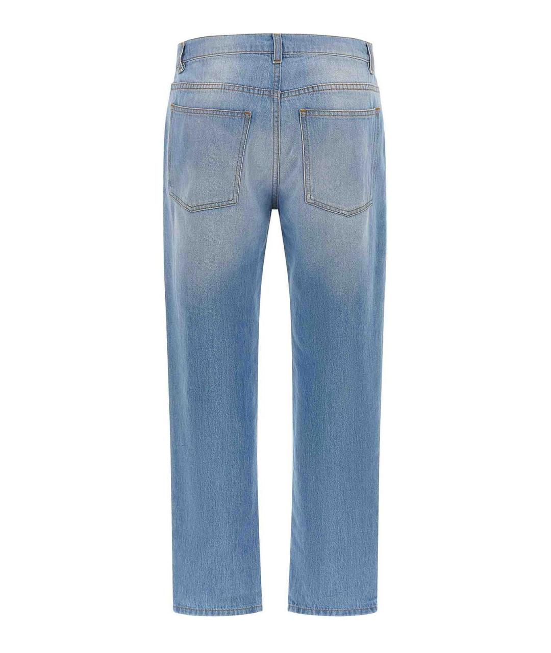 MOSCHINO Голубые хлопковые прямые джинсы, фото 2